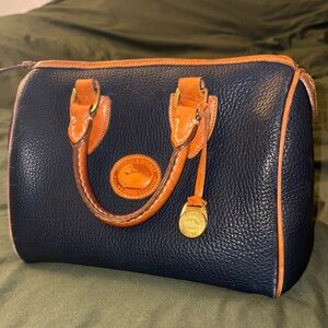 Dooney & Bourke Dark Blue and Brown Satchel